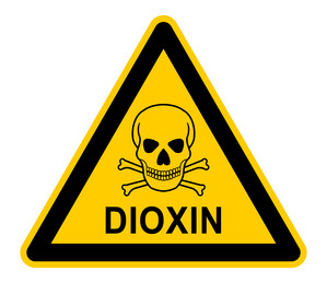 Warnschild vor Dioxin
