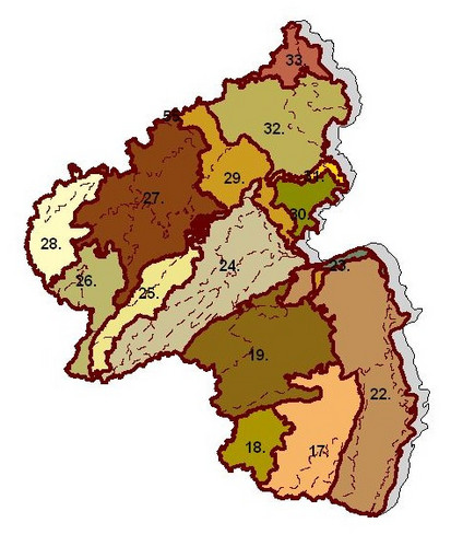 Karte der Naturräumlichen Gliederung Rheinland-Pfalz