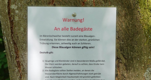 Warnstufen an sieben Badeseen