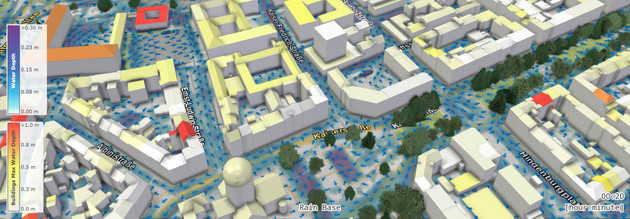 HydroZwilling zeigt individuelles Sturzflutrisiko in 3D