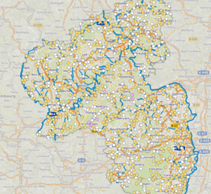 Rheinland-Pfalz-Karte der Biologiemessstellen