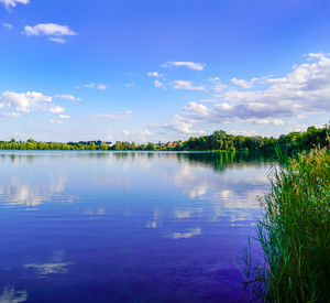 Blick vom Ufer auf die Schlicht