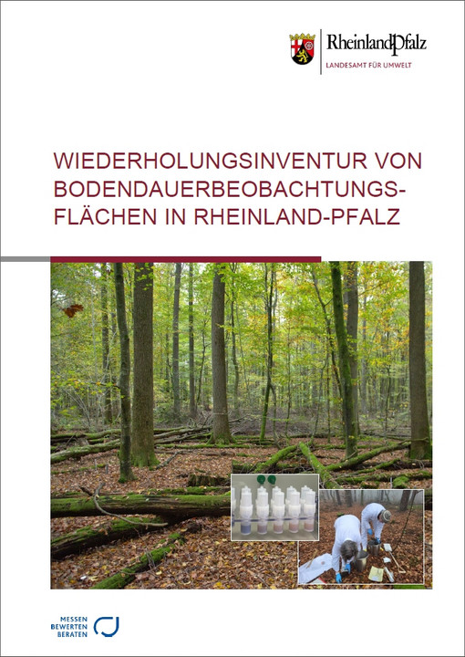 Titelblatt der Publikation "Wiederholungsinventur von Bodendauerbeobachtungsflächen in Rheinland-Pfalz""