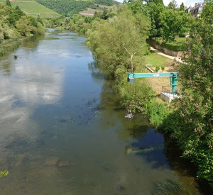 Blick von oben auf den Schwenkkran