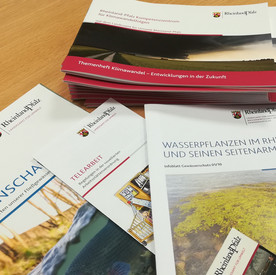 Broschüren und Flyer auf einem Tisch