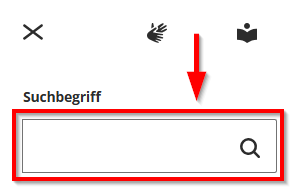 Screenshot des Suchfeldes